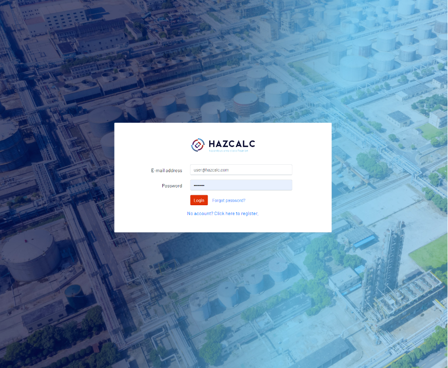 login Hazcalc