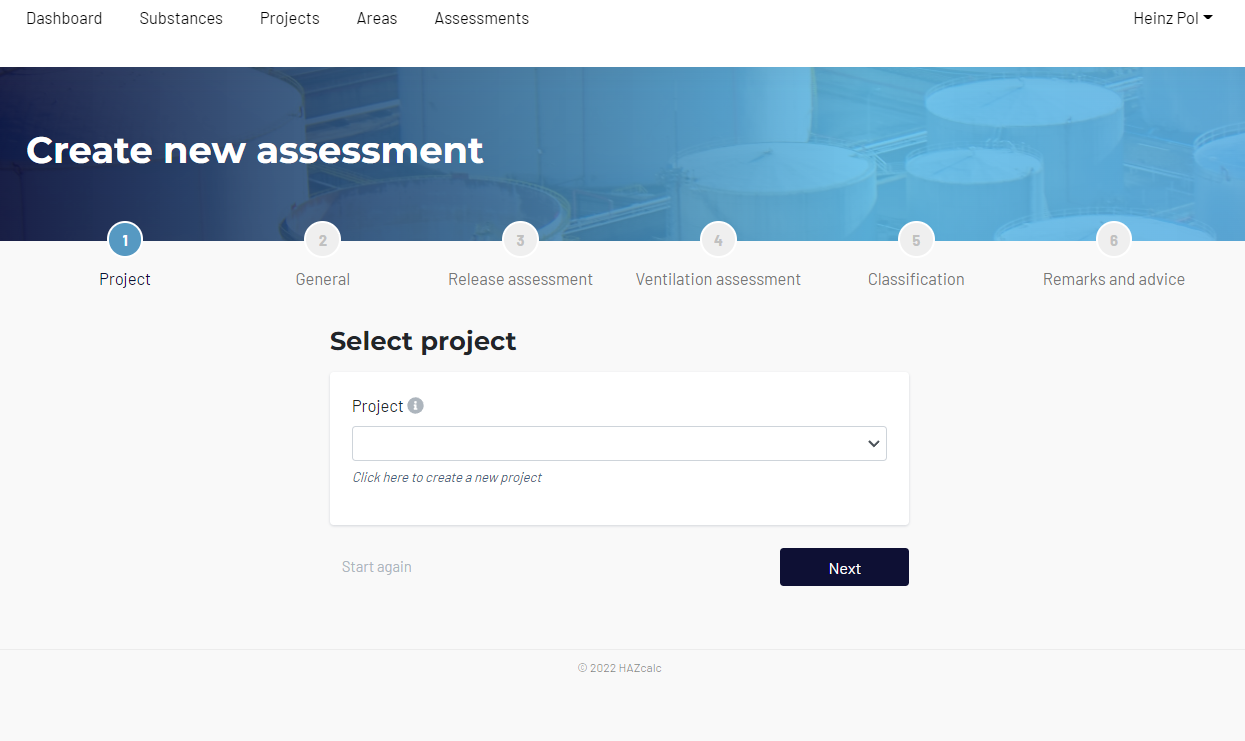 create new assessment